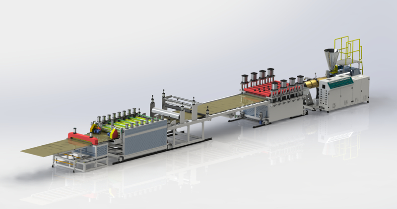 Macchina per la produzione di pannelli WPC solidi